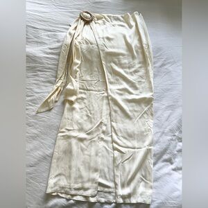 JLuxLabel Ivory Athea Drape Maxi Skirt